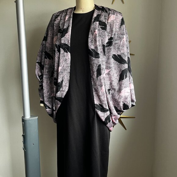 Vintage Black and Pink leaf Cocoon Cardigan - Picture 7 of 10